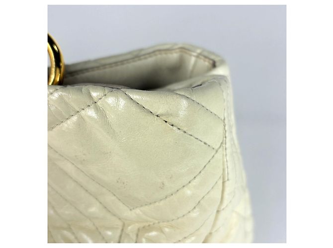 Borsa a mano Miu Miu in pelle bianca - vista 5
