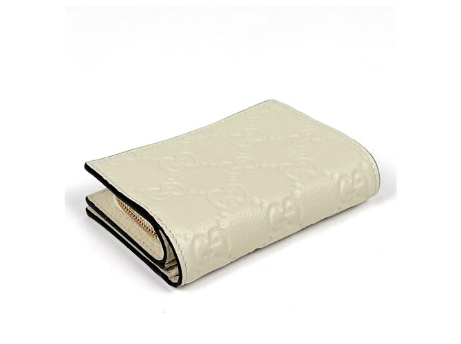 Cartera bi-fold Gucci en cuero blanco - vista 2