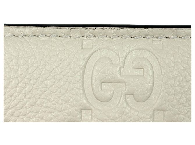 Cartera bi-fold Gucci en cuero blanco - vista 4