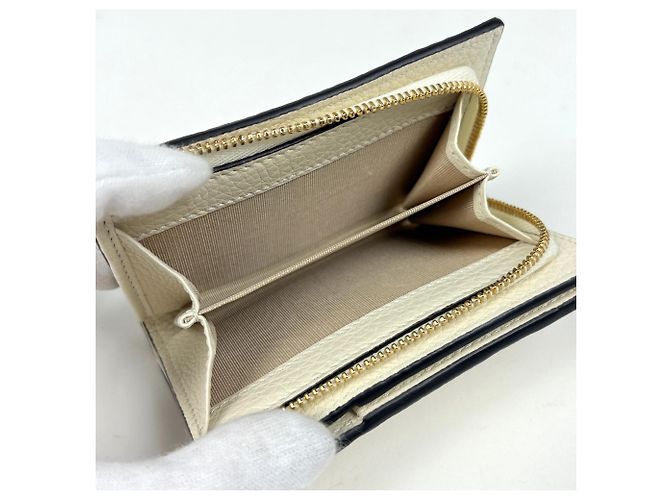 Cartera bi-fold Gucci en cuero blanco - vista 6