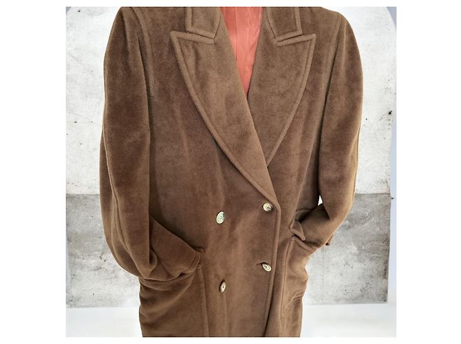 Abrigo Sportmax de cachemira marrón cruzado - vista 3