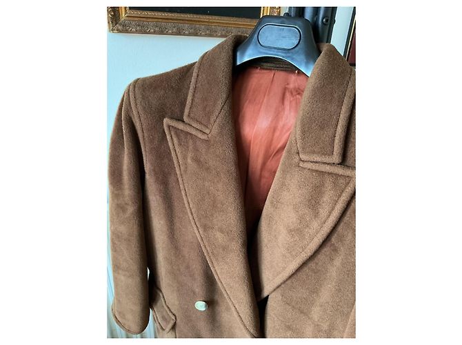 Abrigo Sportmax de cachemira marrón cruzado - vista 4