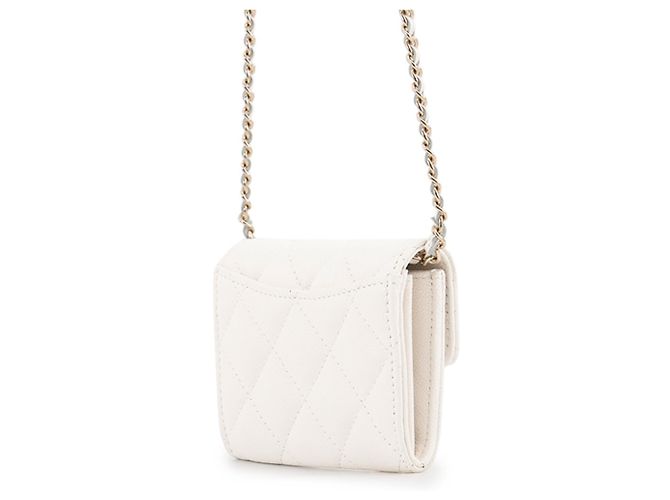 Portafoglio a catena/spalla Chanel White - vista 2