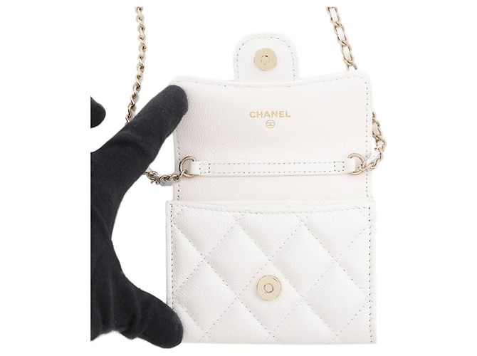Portafoglio a catena/spalla Chanel White - vista 5