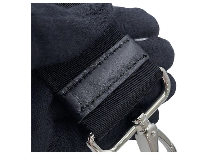 Borsa a mano Prada in denim e pelle nero blu - vista 14