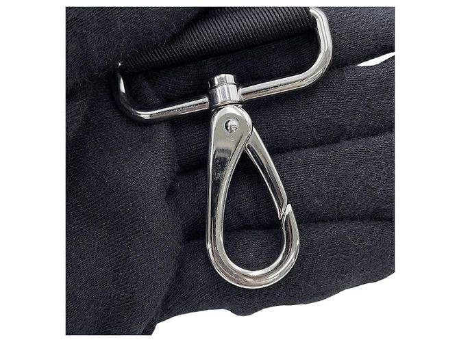 Borsa a mano Prada in denim e pelle nero blu - vista 15