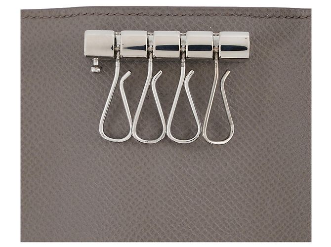 Hermès Hermes Bearn Schlüsseletui mit 4 Ringen in Etain - Ansicht 5