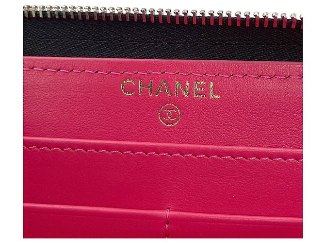 Cartera larga Chanel de piel de becerro granulada negra - vista 11