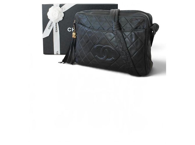 Borsa Camera CHANEL in Pelle Matelassé Nera - vista 13