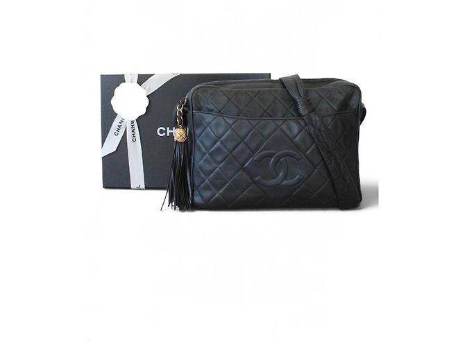 Borsa Camera CHANEL in Pelle Matelassé Nera - vista 2