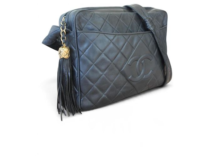 Borsa Camera CHANEL in Pelle Matelassé Nera - vista 4