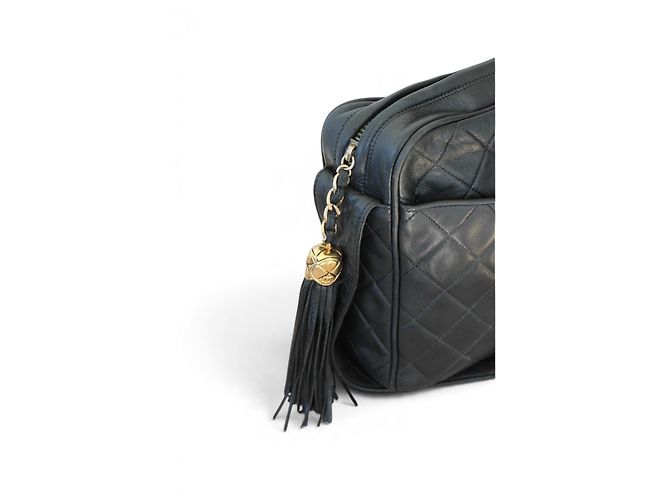 Borsa Camera CHANEL in Pelle Matelassé Nera - vista 5