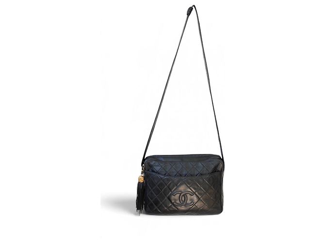 Borsa Camera CHANEL in Pelle Matelassé Nera - vista 8