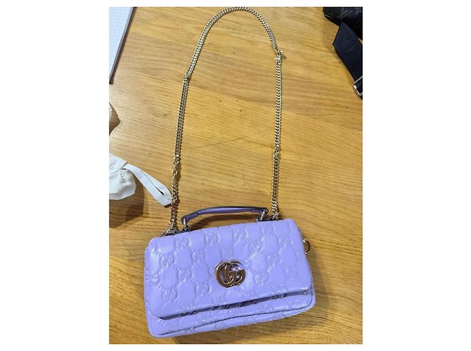 Gucci GG Milano Bolsa Pequena em Pele Acolchoada Roxa - vista 2