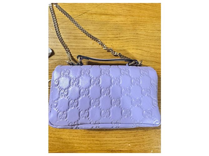 Gucci GG Milano Bolsa Pequena em Pele Acolchoada Roxa - vista 5