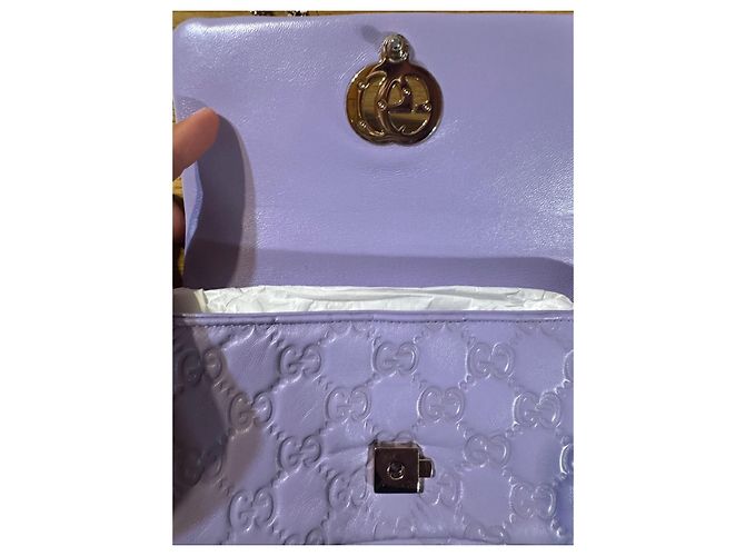 Gucci GG Milano Bolsa Pequena em Pele Acolchoada Roxa - vista 6