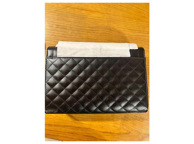 Autre Marque Saint Laurent Envelope Medium Tasche - schwarzes gestepptes Leder - Ansicht 4