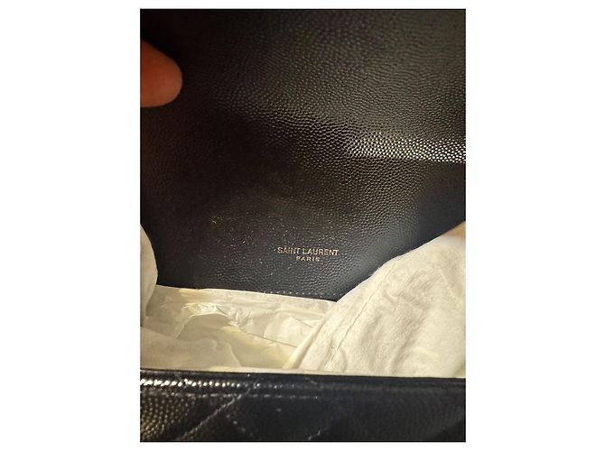 Autre Marque Saint Laurent Envelope Medium Tasche - schwarzes gestepptes Leder - Ansicht 6