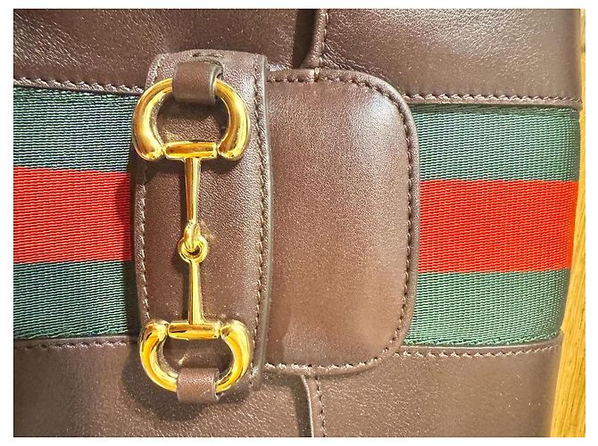 Gucci Horsebit 1955 Borsa a tracolla in pelle marrone - vista 4