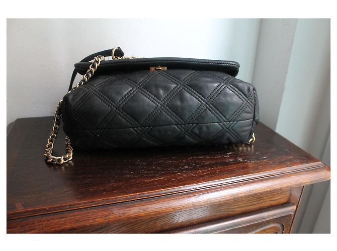 Tory Burch Borsa a tracolla trapuntata in pelle nera - vista 4