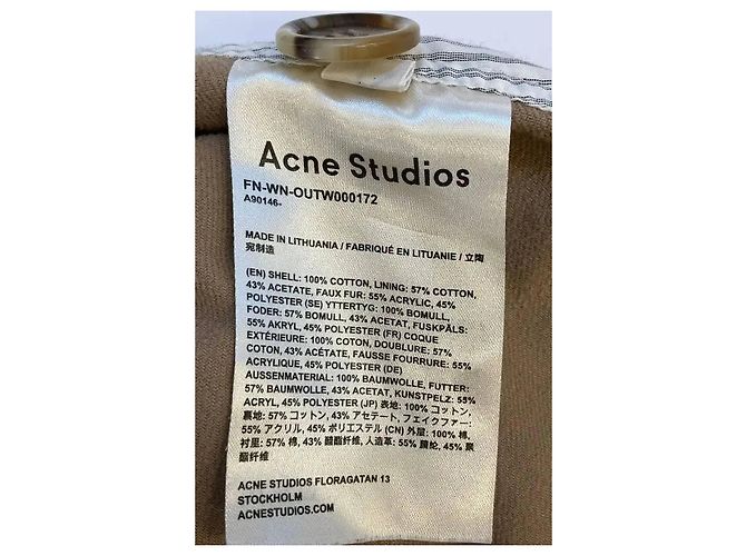 Abrigo de algodón beige Acne Studios - vista 6