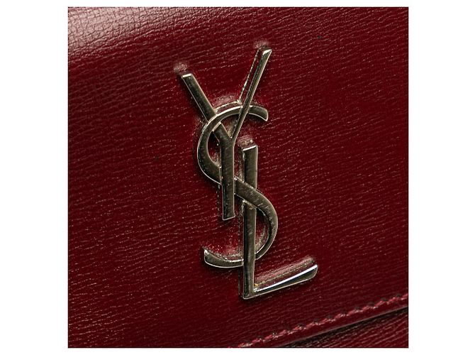 Autre Marque Borsa a tracolla Red Saint Laurent Mini Calfskin Monogram Sunset Wallet on Chain - vista 7