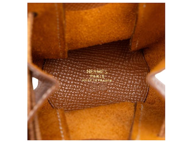 Pouch Hermès Courchevel Vespa Marrone - vista 5