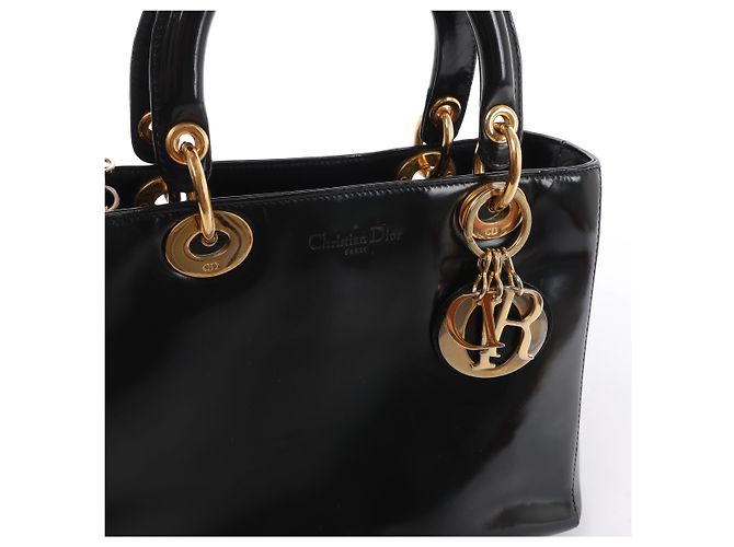 Borsa a mano Lady Dior in pelle Christian Dior in Nero - vista 10