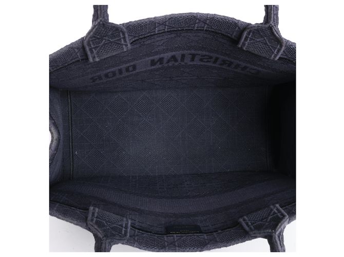 Borsa a tracolla Christian Dior Book Tote Cannage Canvas in blu navy - vista 10