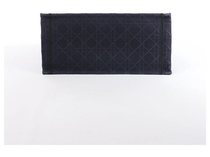 Borsa a tracolla Christian Dior Book Tote Cannage Canvas in blu navy - vista 7