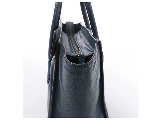 Céline Borsa a mano Celine Luggage Micro in pelle blu navy - vista 4