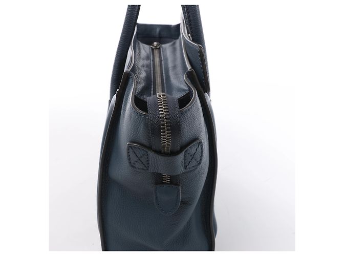Céline Borsa a mano Celine Luggage Micro in pelle blu navy - vista 5