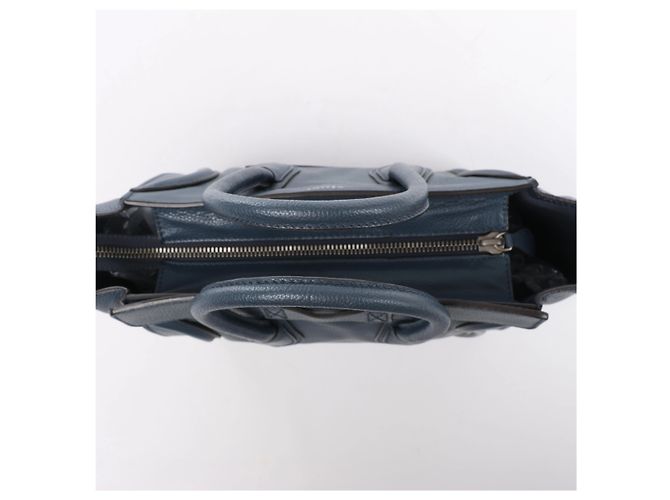 Céline Borsa a mano Celine Luggage Micro in pelle blu navy - vista 6