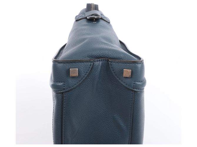 Céline Borsa a mano Celine Luggage Micro in pelle blu navy - vista 8