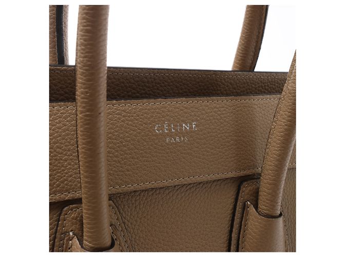 Céline Borsa a mano Celine Luggage Micro in pelle Beige - vista 10