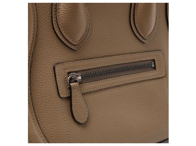 Céline Borsa a mano Celine Luggage Micro in pelle Beige - vista 11