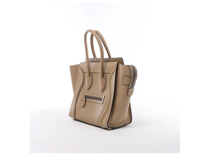 Céline Borsa a mano Celine Luggage Micro in pelle Beige - vista 2