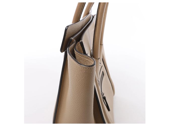 Céline Borsa a mano Celine Luggage Micro in pelle Beige - vista 4