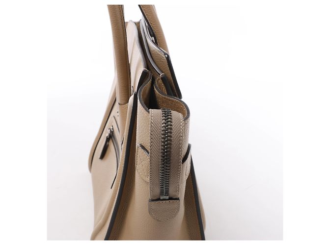 Céline Borsa a mano Celine Luggage Micro in pelle Beige - vista 5