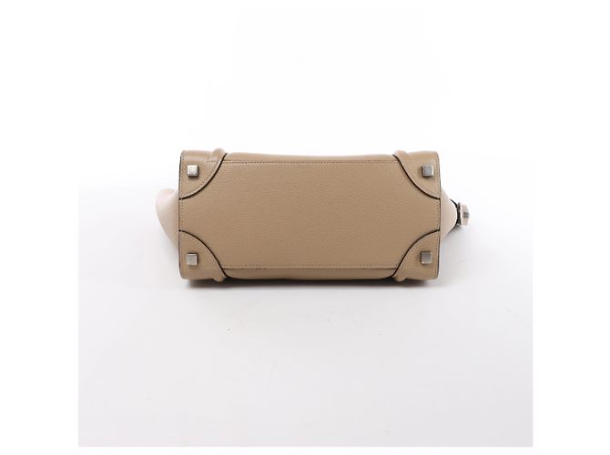 Céline Borsa a mano Celine Luggage Micro in pelle Beige - vista 7