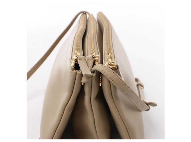 Céline Borsa a tracolla Celine Trio Large in pelle Beige - vista 4
