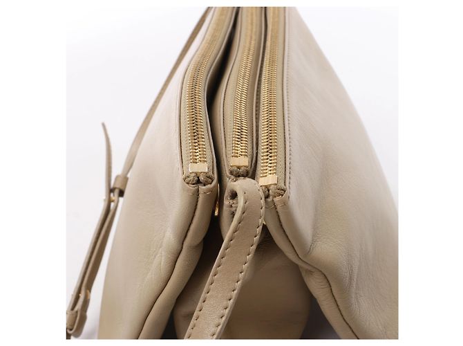 Céline Borsa a tracolla Celine Trio Large in pelle Beige - vista 5