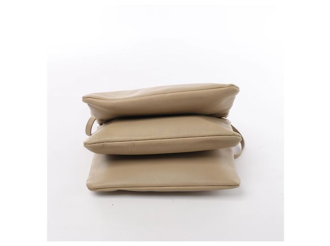 Céline Borsa a tracolla Celine Trio Large in pelle Beige - vista 6