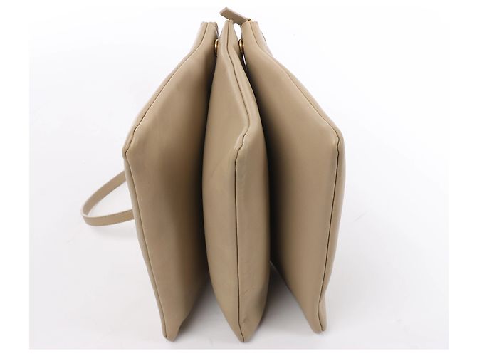 Céline Borsa a tracolla Celine Trio Large in pelle Beige - vista 8
