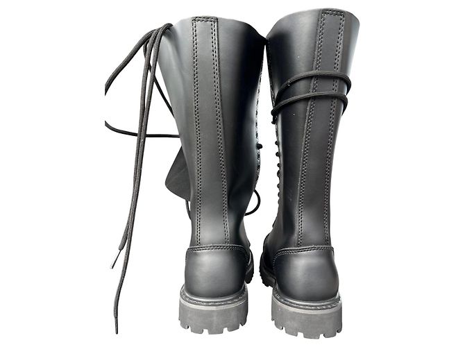 Autre Marque Stivali Brandit Phantom in pelle nera a 14 occhielli - vista 4