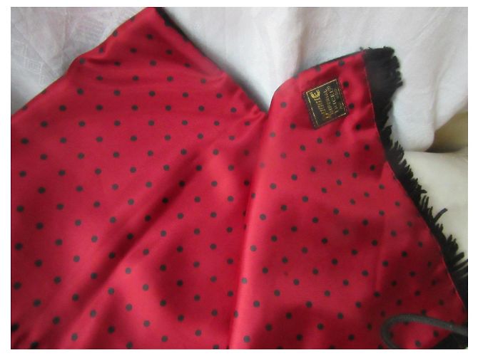 Autre Marque Sciarpa Duggie Imperial Tricel rossa a pois neri - vista 5