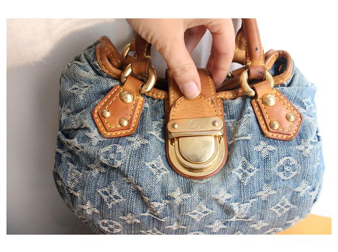 Louis Vuitton Pleaty Denim Blu - vista 3