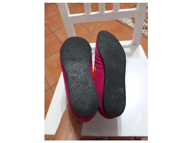 Sneakers Dolce & Gabbana in camoscio fucsia e arancione - vista 8