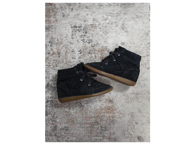 Isabel Marant Bobby Sneakers Alte Nero - vista 3