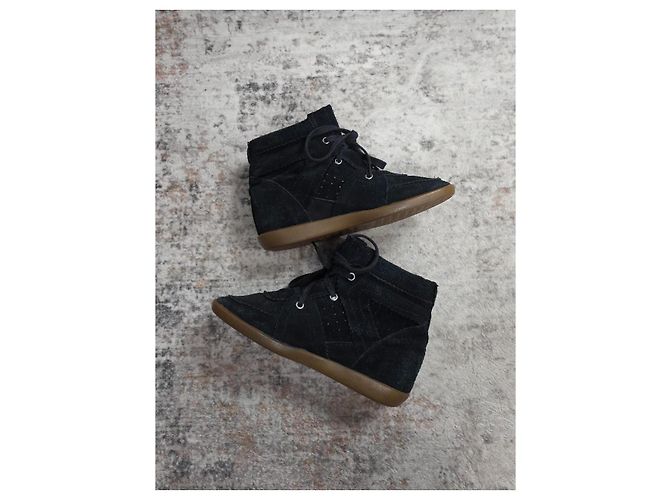 Isabel Marant Bobby Sneakers Alte Nero - vista 4